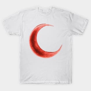 Glowing red crescent moon T-Shirt